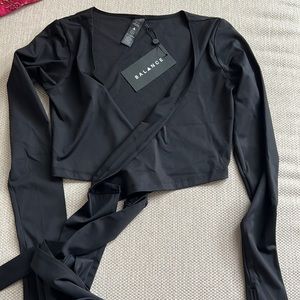 NWT Balance Cross Wrap Crop Top